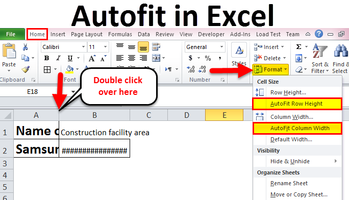 change row height for auto fit mac excel